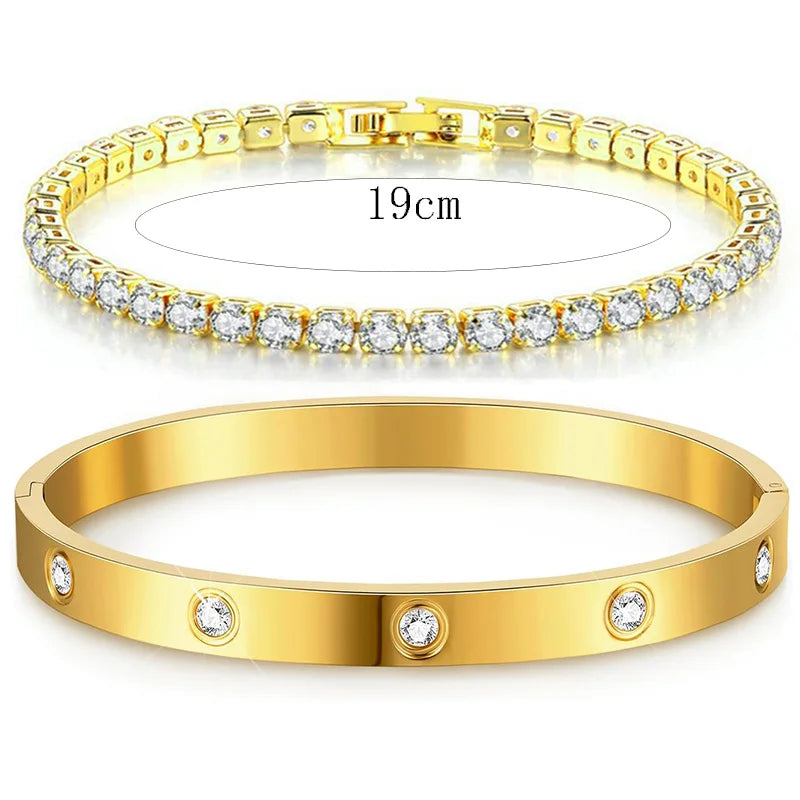 Féliza Dual-Tone Bracelet Set – The Perfect Harmony of Gold and Silver in 925 Sterling Silver