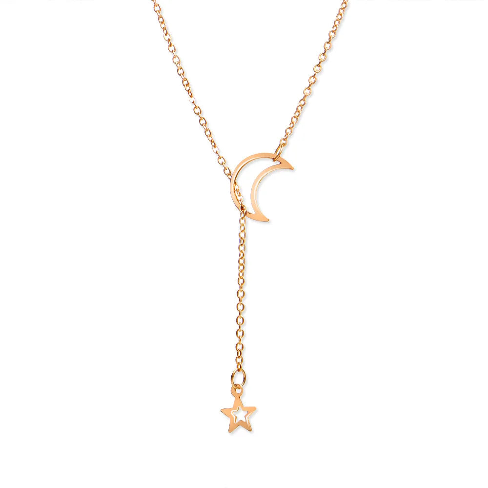 Féliza Moon and Star Necklace – Celestial Elegance