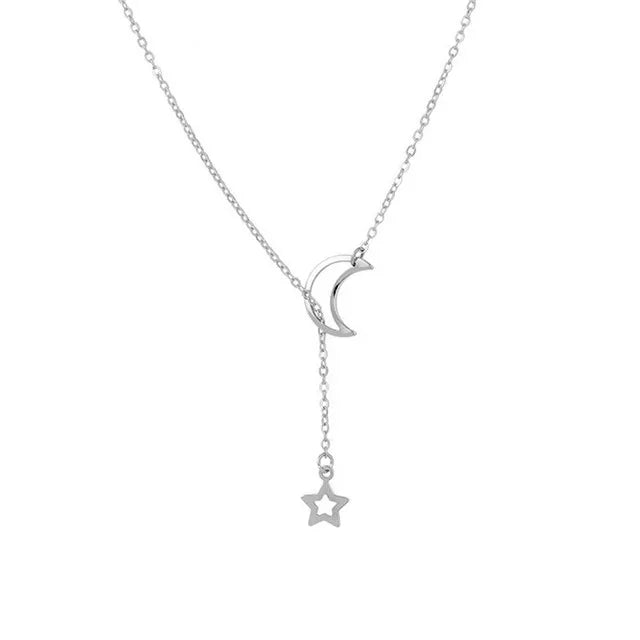 Féliza Moon and Star Necklace – Celestial Elegance