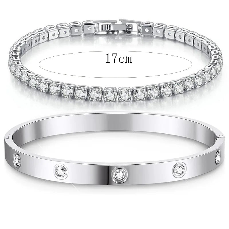 Féliza Dual-Tone Bracelet Set – The Perfect Harmony of Gold and Silver in 925 Sterling Silver
