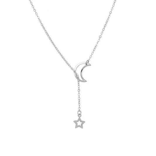 Féliza Moon and Star Necklace – Celestial Elegance